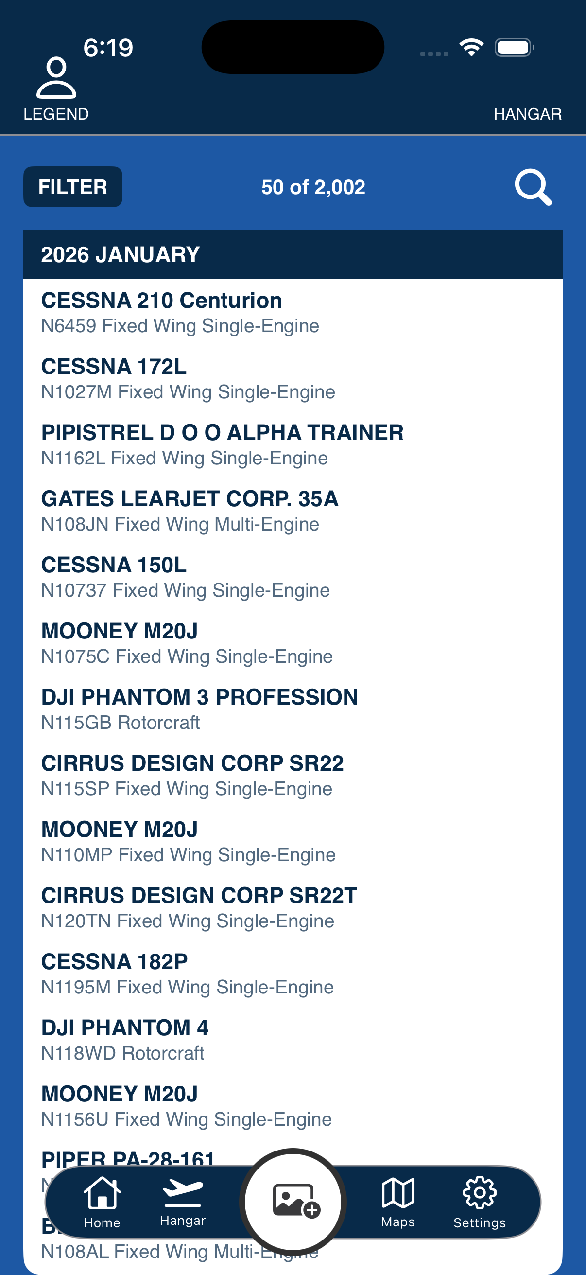 AviatorDB Hangar - Browse your aircraft collection